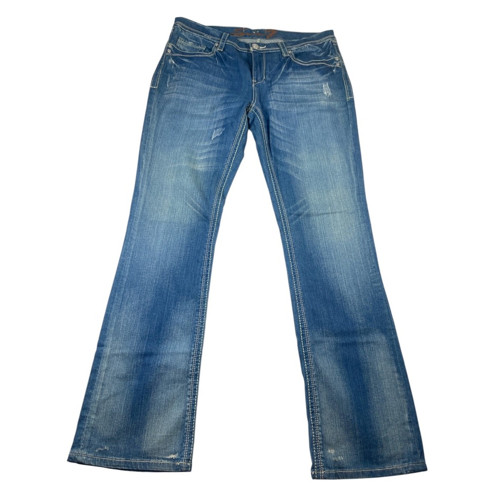 Seven7‎ Women's Size 12 Mid-Rise Bootcut Jeans Blue Stretch Denim